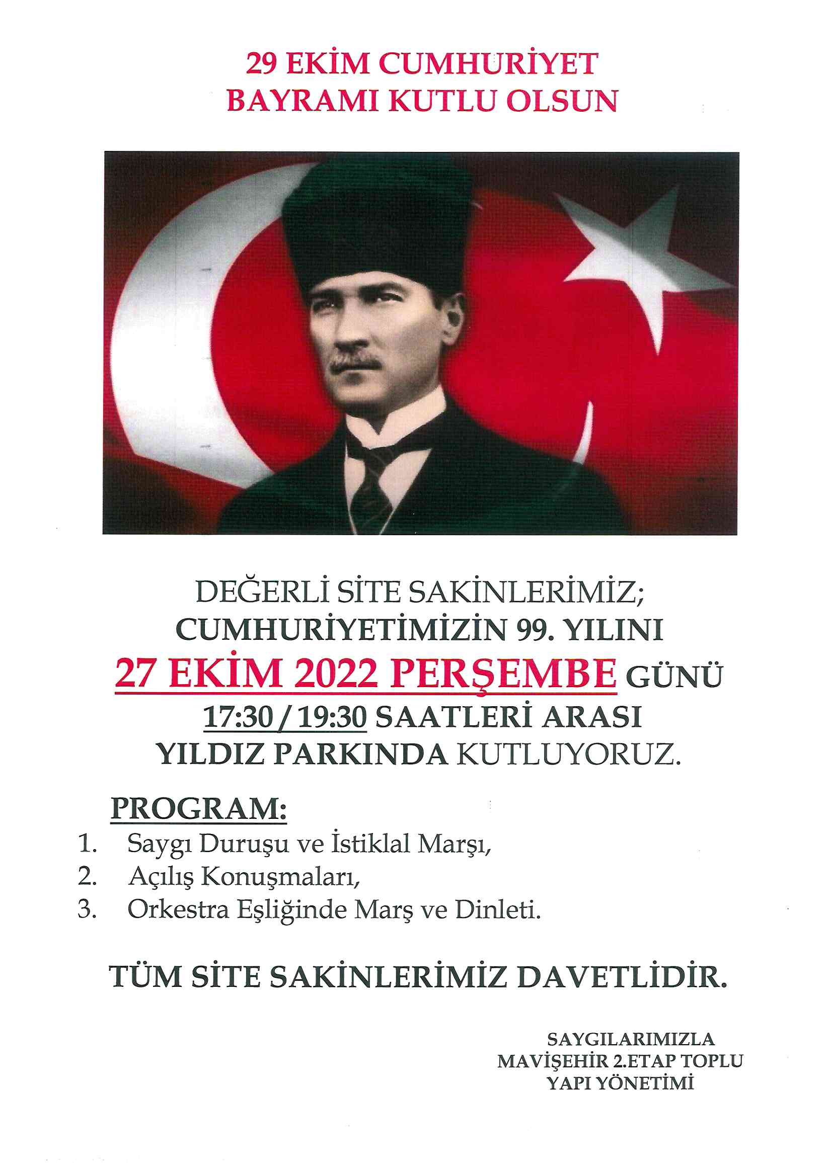 29 EKİM CUMHURİYET BAYRAMI KUTLU OLSUN